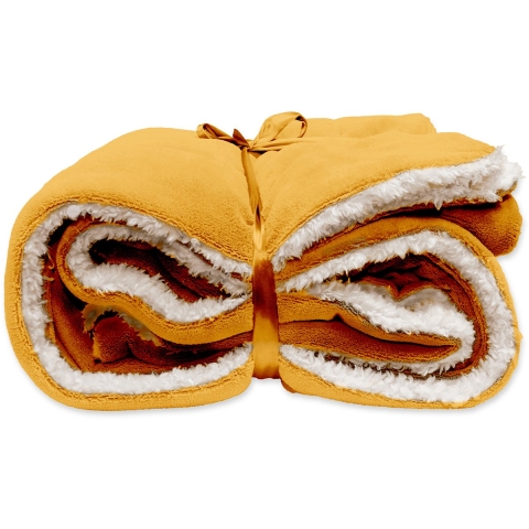 Unique Living plaid lars 150x200cm glowy yellow