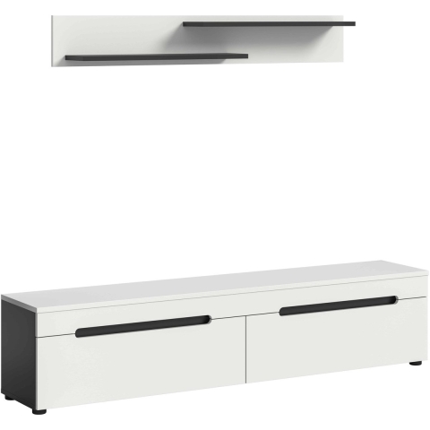 Furnilux Canu lowboard + wandplank staand-hangend nb basalt nb abs. nb