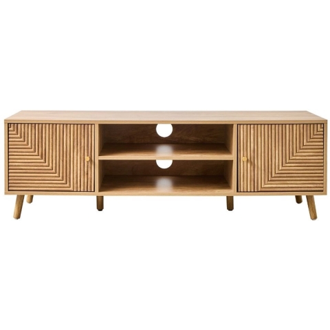 CaliCosy Tv-meubel 2 deuren met lamellenfronten in l-vorm, l140 cm eden