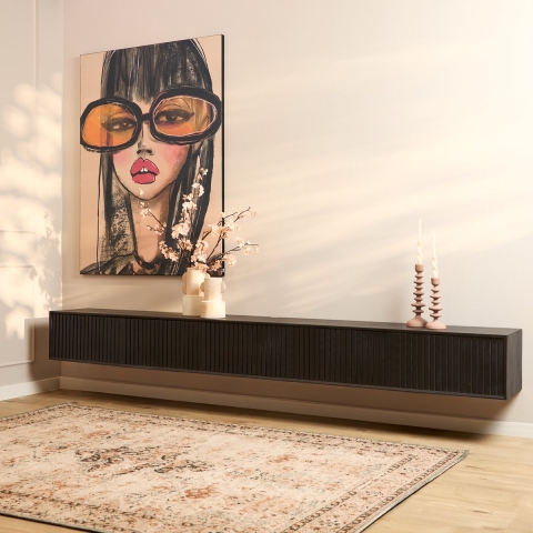 Starfurn zwevend tv meubel madison black 280 cm