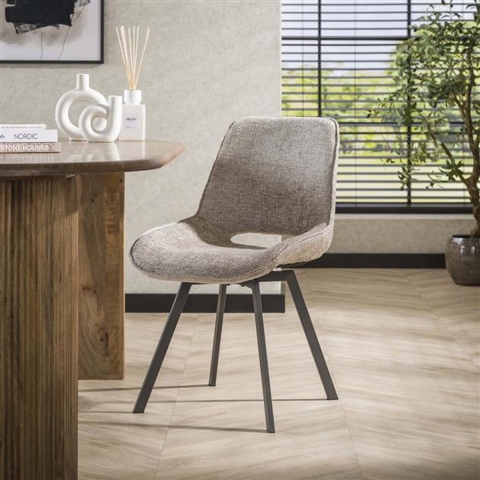 Hoyz stoel swivel rich zandkleur set van 4