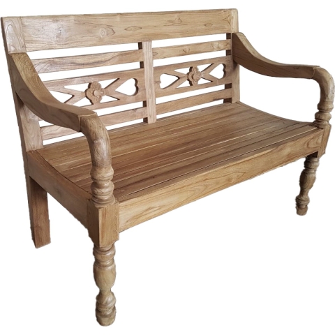 Livingfurn tuinbank station kasar 120x90x55 cm teakhout