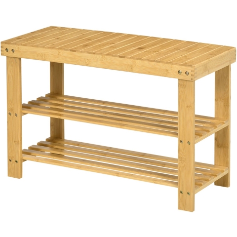 Homcom Schoenenbank, 3 verdiepingen, ruimte voor 6-9 paar schoenen, tot 130 kg,