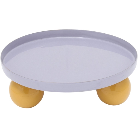 Present Time dienblad double funky rond soft purple & bright yellow