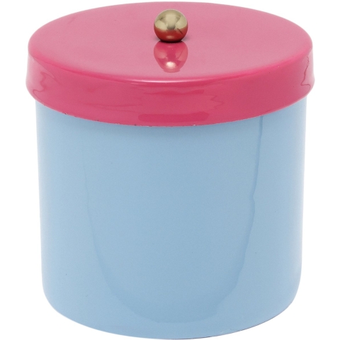 Present Time storage jar double funky small soft blue & bright pink