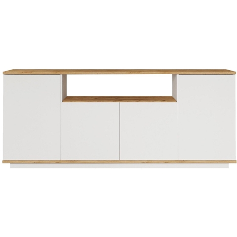 CaliCosy Buffetkast met 4 deuren, 1 open nis, decor van grenenhout en wit, l 180 cm