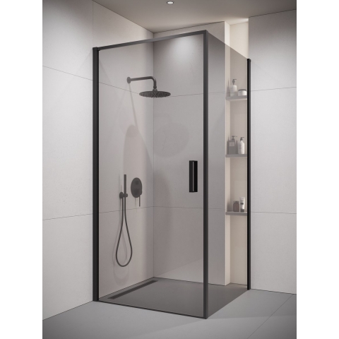 Badplaats Douchecabine alava 80 x 80 x 190 cm zwart met douchewand