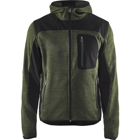 Blåkläder Gebreid vest met softshell 49302117 | Army Groen/Zwart | Maat 3XL - 7330509411384