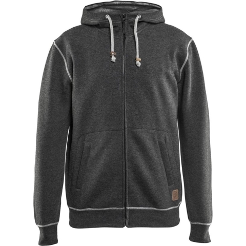 Blåkläder Hooded Sweatshirt met rits 33981157 | Zwart Mêlee | Maat XS - 7330509478189