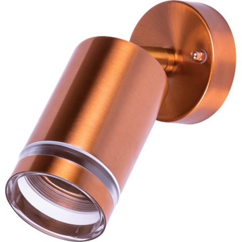 Integral LED Praia - kantelbaar buiten wandlamp - 7,3 x 8,8 x 15 cm - 1 x GU10 - IP65 - koper