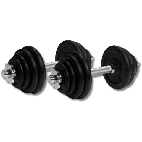 VirtuFit Dumbbellset Pro - Verstelbare Halterset - Gietijzer - 2 x 15 kg