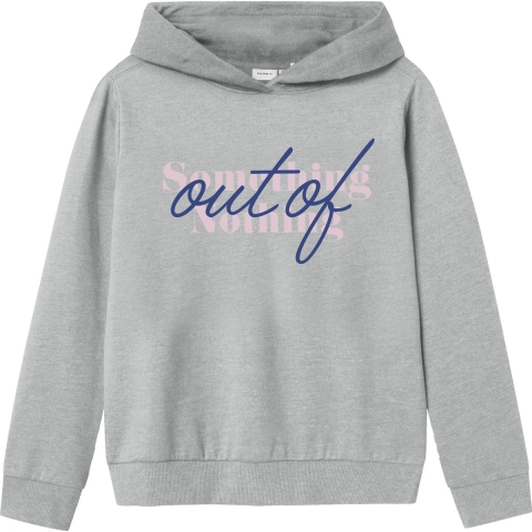 Noem het Hoodie - NkfOfina - Grey Melange - Name It - 7-8 jaar (122-128) - Hoodie