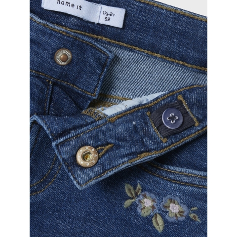 Name It Jeans - NmfBella - Dark Blue Denim/Flower - Name It - 3 jaar (98) - Jeans