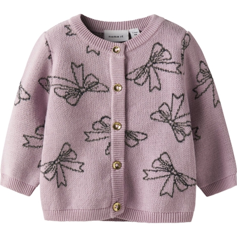 Name It Cardigan - Gebreid - NbfRebowie - Aandenken Lilac - Name It - 62 - Cardigan