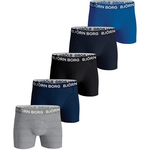 Björn Borg Boxershorts - 5-pack - Blauw/Zwart/Grijs - Björn Borg - 5-6 jaar (110-116) - Boxershorts