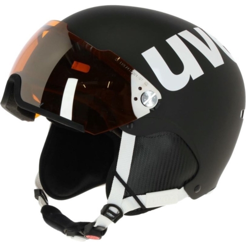 Uvex HLMT 500 Visor skihelm met vizier zwart/wit, 55-59 cm