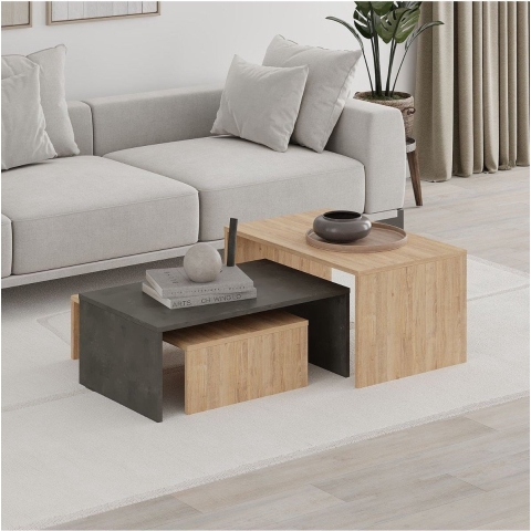 CaliCosy Set van 3 salontafels trio l80 cm