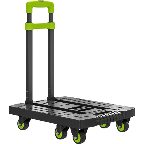 4goodz Opvouwbare plateauwagen kunststof 49x35x102cm groen