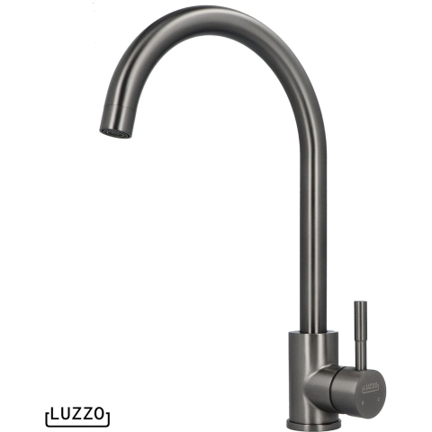 Luzzo ® lesina keuken­ mengkraan gun metal – hoog model ronde uitloop 100%