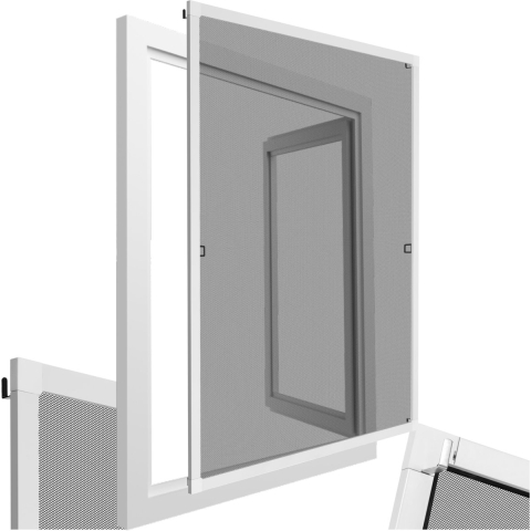 tectake® Inzethor - Raamhor - Op maat verstelbaar zonder boren - 100 x 120 cm - Wit