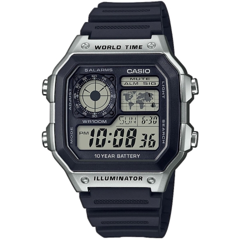 Casio Casio Collection AE-1200WH-1CVEF Horloge - Kunststof - Zwart -Ø 40 mm