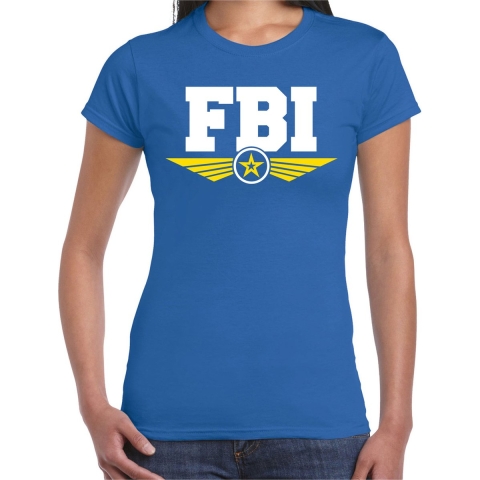 FBI agent tekst t-shirt blauw voor dames XL -
