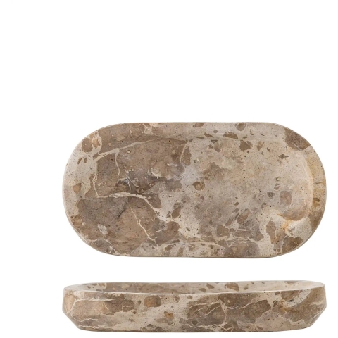 Bloomingville - Shao dienblad, marmer, beige, lengte 24,5 cm