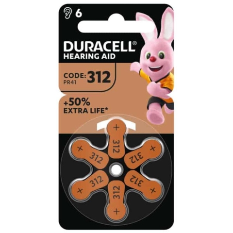 3x Duracell Gehoorapparaat Batterijen 312 6 stuks