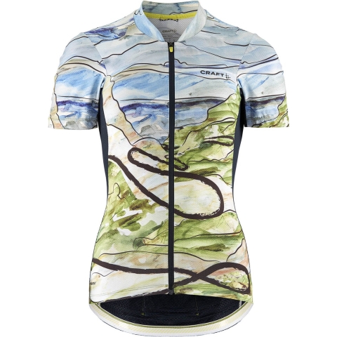 Craft ADV Endurance Graphic W fietsshirt korte mouwen blauw/groen dames, M