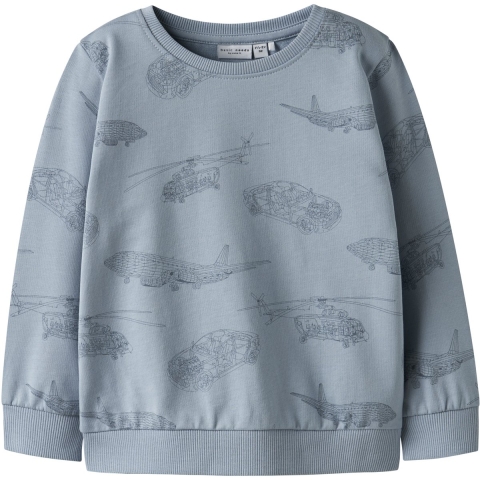 Name It Sweatshirt - Noos - NmmVaron - Dusty Blue m. Print - Name It - 4 jaar (104) - Sweatshirt