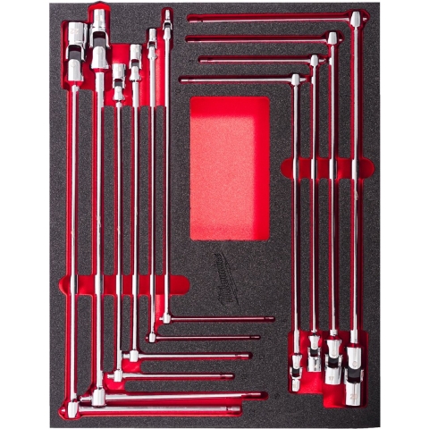 Milwaukee TOOLGUARD™ Foam inlay T-dopsleutelset met cardangewricht 10-delig - 4932499295