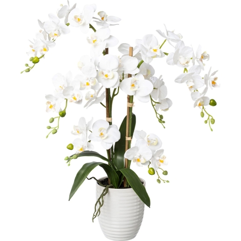 Kopu ® kunstbloem orchidee 67 cm in bloempot rond phalaenopsis