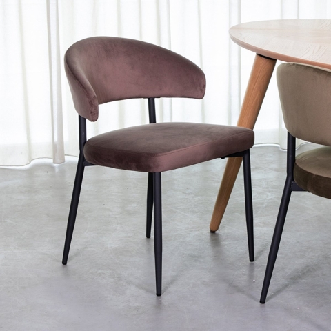 Label51 Eetkamerstoel bliss - fluweel set van 2