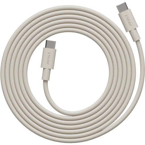 AVOLT - USB-C naar USB-C-kabel, beige, lengte 2 m