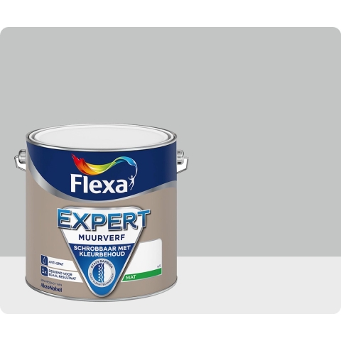 Flexa Expert Muurverf Binnen Zilvergrijs FE206