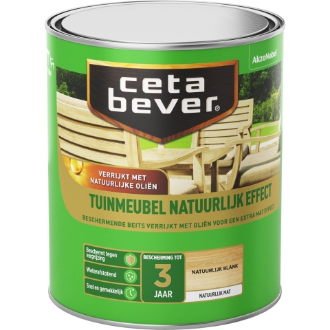 CetaBever Tuinmeubelbeits Natuurlijk Effect Blank 750 ml