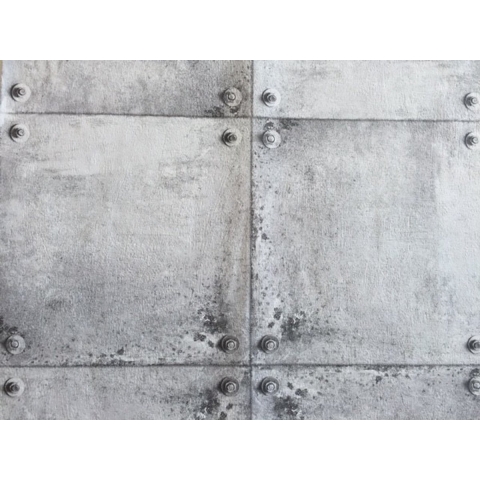 Noordwand Naturals Vliesbehang Staalplaat Zilver 68618