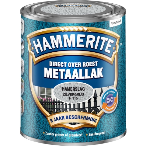 Hammerite Metaallak Hamerslag Zilvergrijs