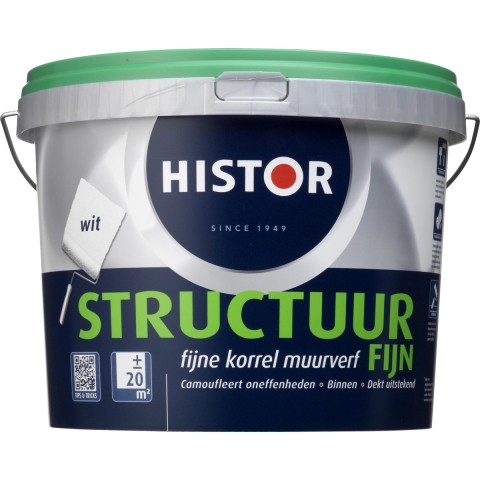 Histor Structuur Fijn Muurverf 5L Wit