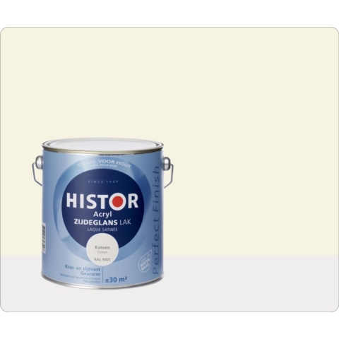 Histor Perfect Finish Acryl Zijdeglans Katoen (Ral 9001)