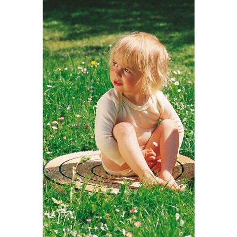 Engel Romper - l/s - Wol/Zijde - Naturel - Engel - 62/68 - Romper L/S