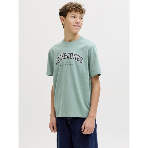 Jack & Jones T-Shirt -Noos - JjeCaleb - Mineraal Blue - Jack & Jones - 8 jaar (128) - T-Shirts