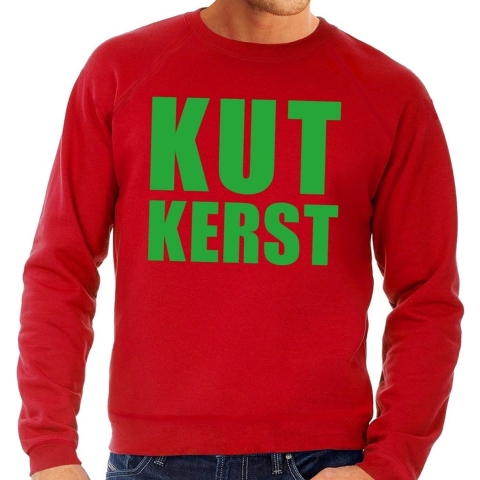 Foute kersttrui - Kut Kerst - rood - voor heren - kersttruien S (48) -
