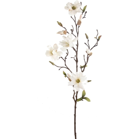 Kunstbloem Magnolia tak - 75 cm - creme - Kunst zijdebloemen -