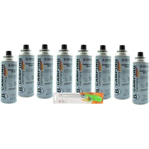 8x Butaan gasfles gasvulling 227 gram inclusief gasaansteker -