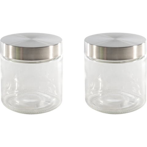 Set van 3x stuks voorraadpotten/bewaarpotten 750 ml glas met Rvs deksel -