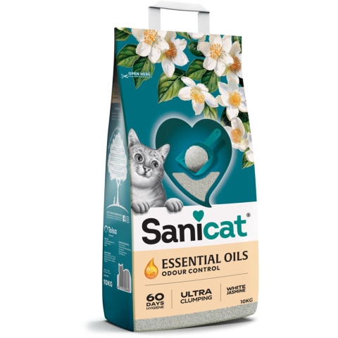 Sanicat Essential Oils Ultra White Kattenbakvulling Jasmine 10 kg