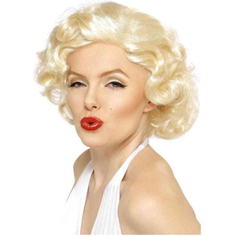 Smiffys Marilyn Monroe verkleed pruik - blond - krullen - dames - filmster - celeberties -