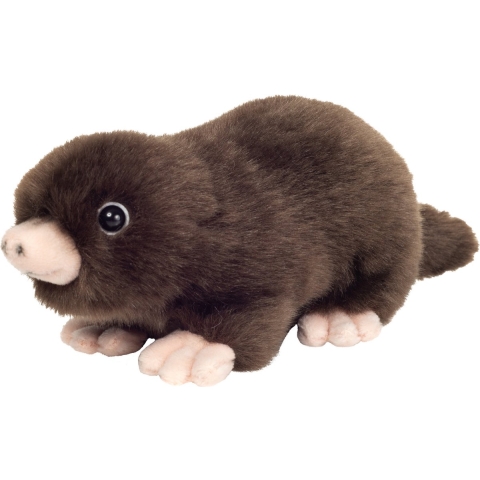 Knuffeldier Mol - zachte pluche stof - premium kwaliteit knuffels - zwart - 17 cm -