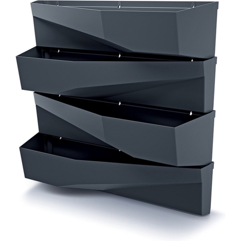 Prosperplast Hangende Plantenbakken - set van 4x - kunststof - verticale tuin - L78 x B19 x H35 cm - -